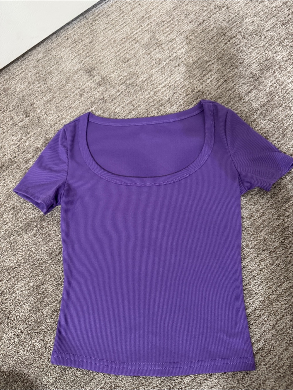 SHEIN Purple Scoop Neck Short Sleeve Tee